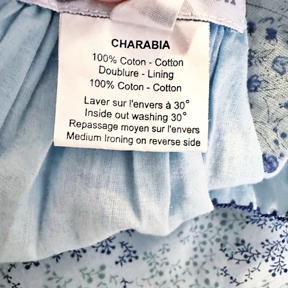 Charabia Cotton Children’s Dress Blue Floral Size 6A - Picture 5 of 6